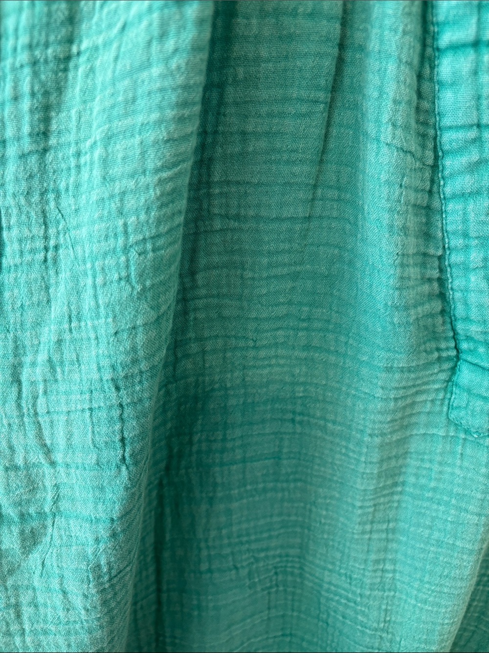 NWT Faherty Dylan Teal Split-Neck Cotton Gauze blouse - Picture 4 of 11